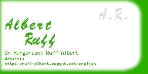 albert ruff business card